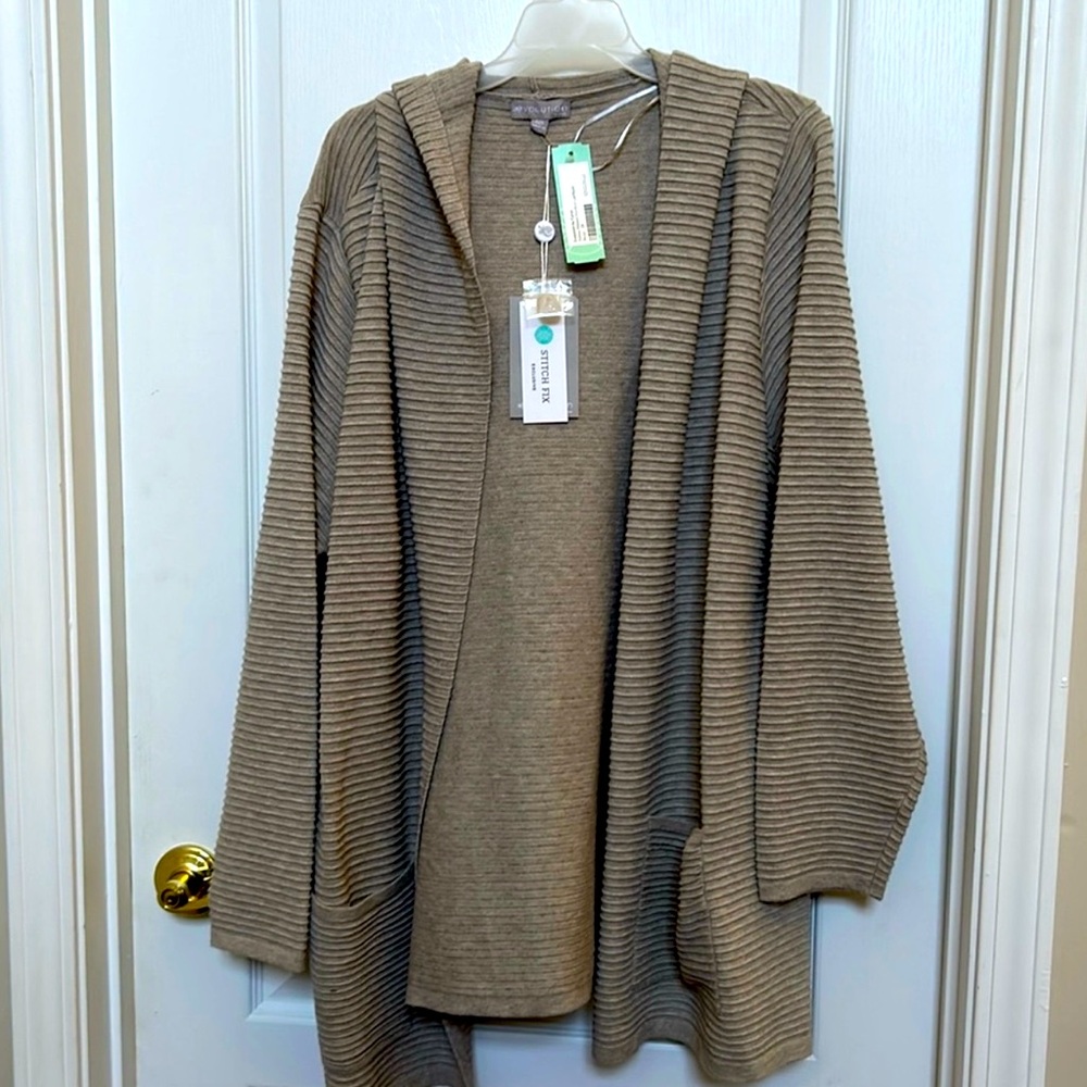 Evolution Tan Cardigan hoodie